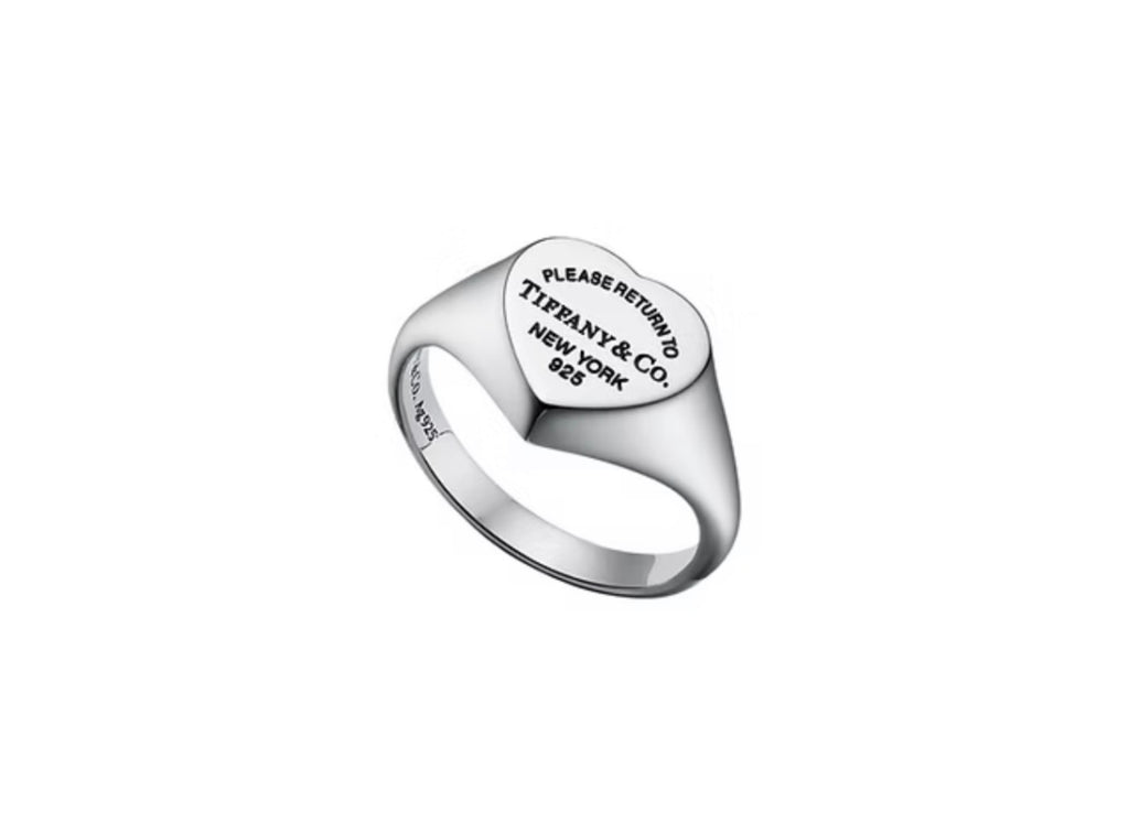 Tiffany Heart Signet Ring in Silver