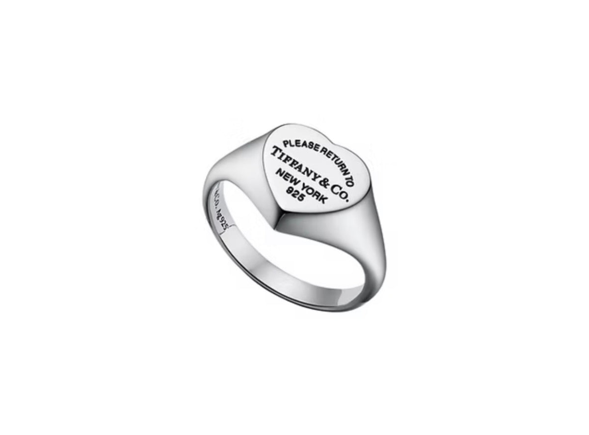 Tiffany Heart Signet Ring in Silver