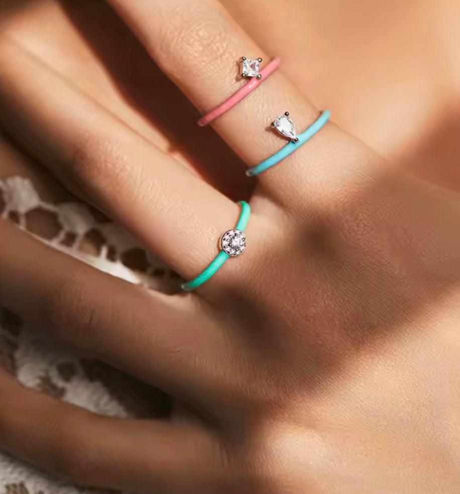 Bloo & Co Enamel Heart Gemstone Ring.