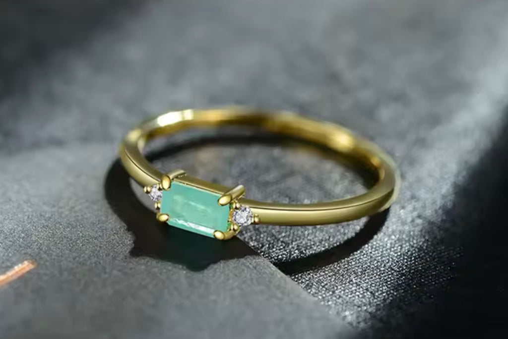 Bloo & Co Rectangular light sea Ring in Gold
