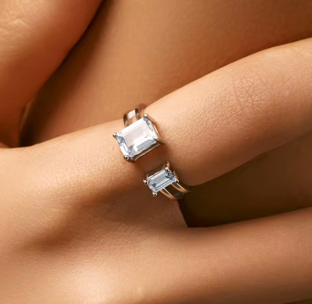 Bloo & Co Dual Square Adjustable Ring