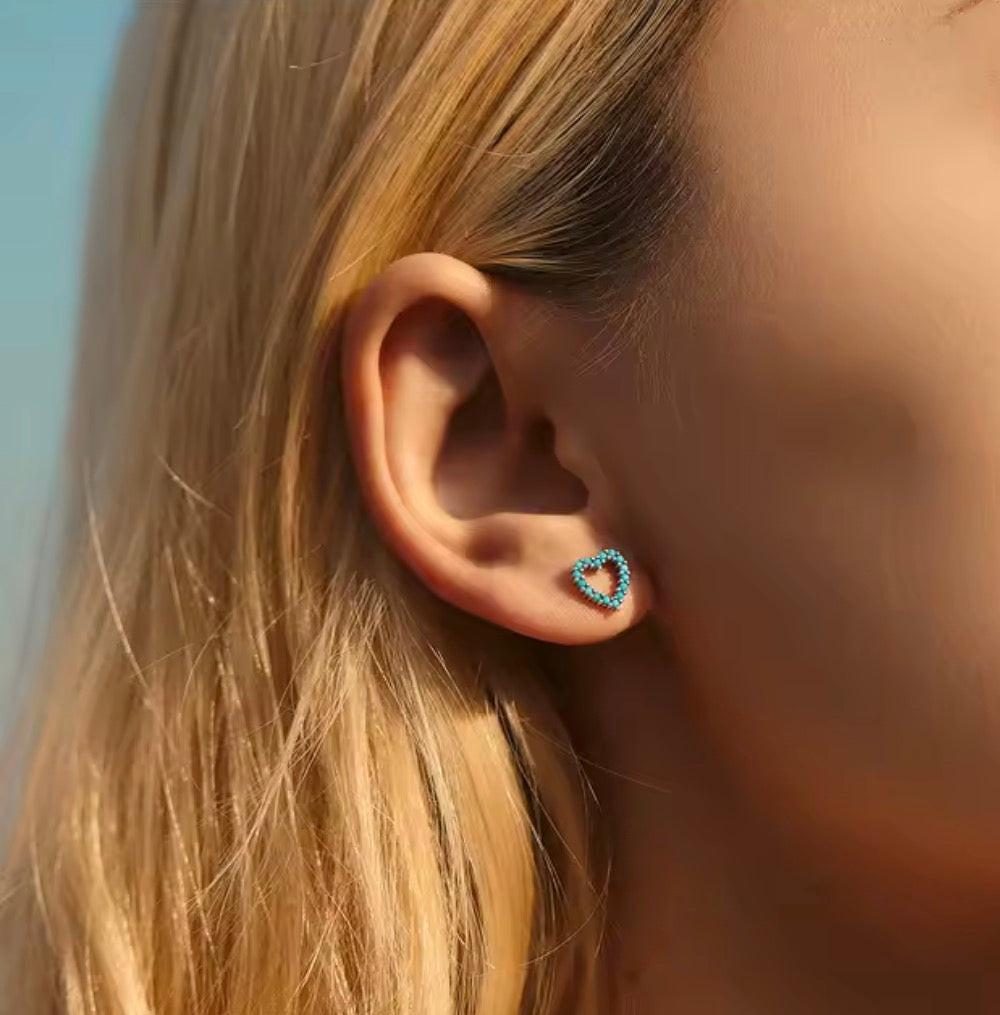 Bloo & Co Heart Blue Earrings.