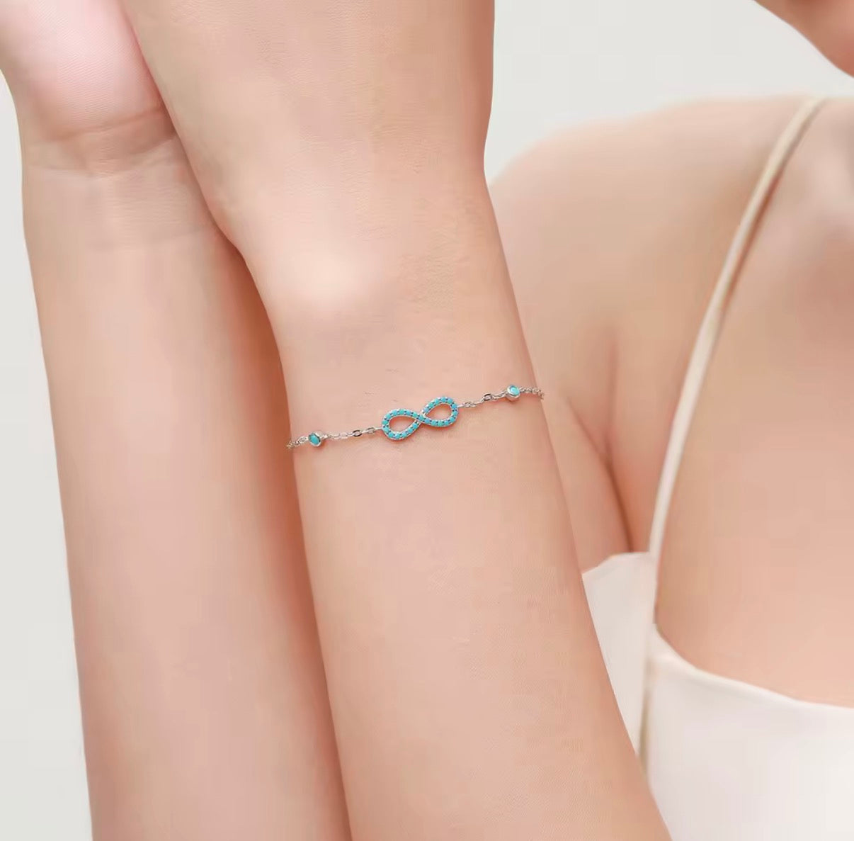 Bloo & Co Enamel Ribbon Bracelet in Silver