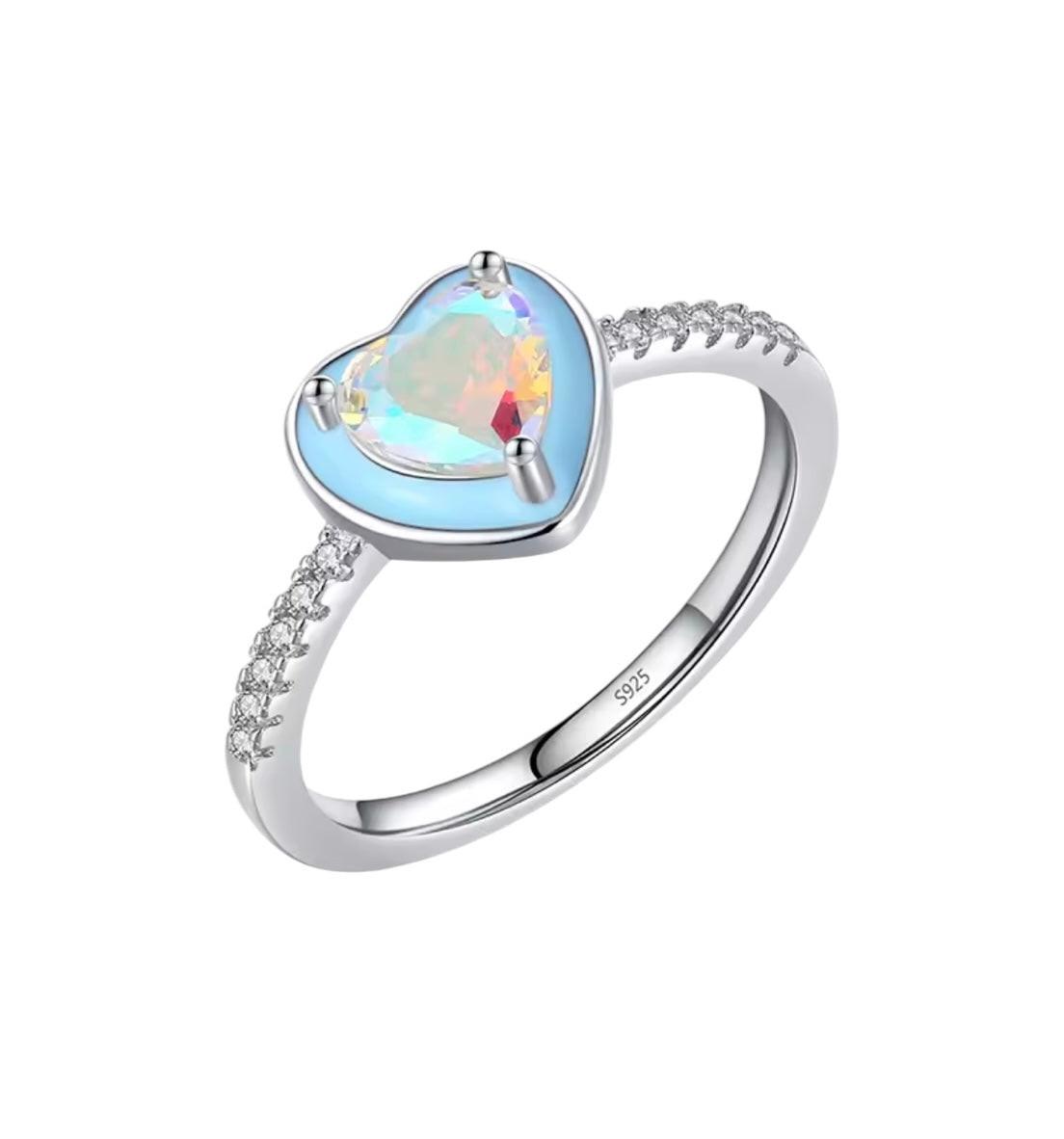 Bloo & Co Heart Blue Pearl Ring.