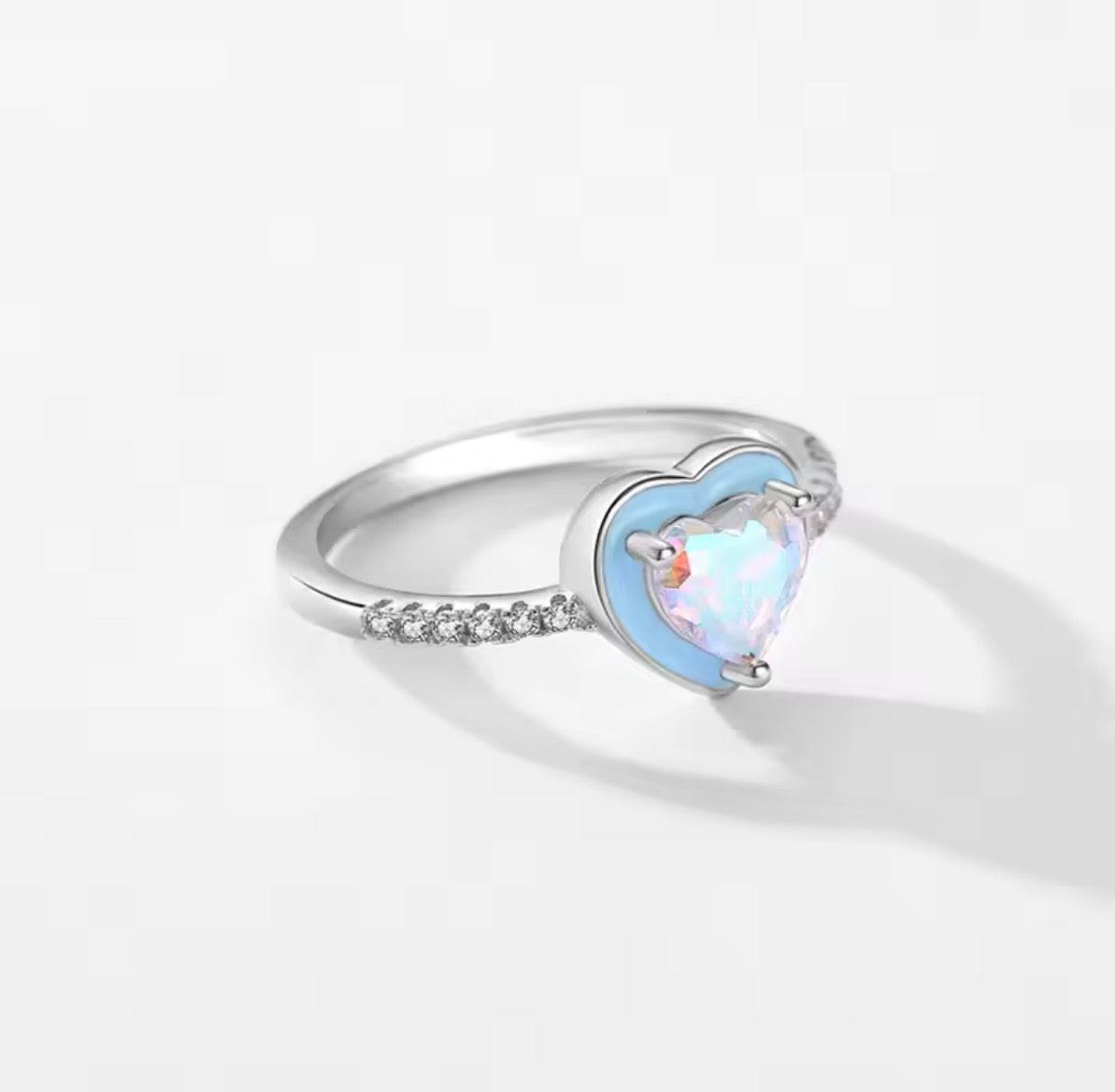 Bloo & Co Heart Blue Pearl Ring.