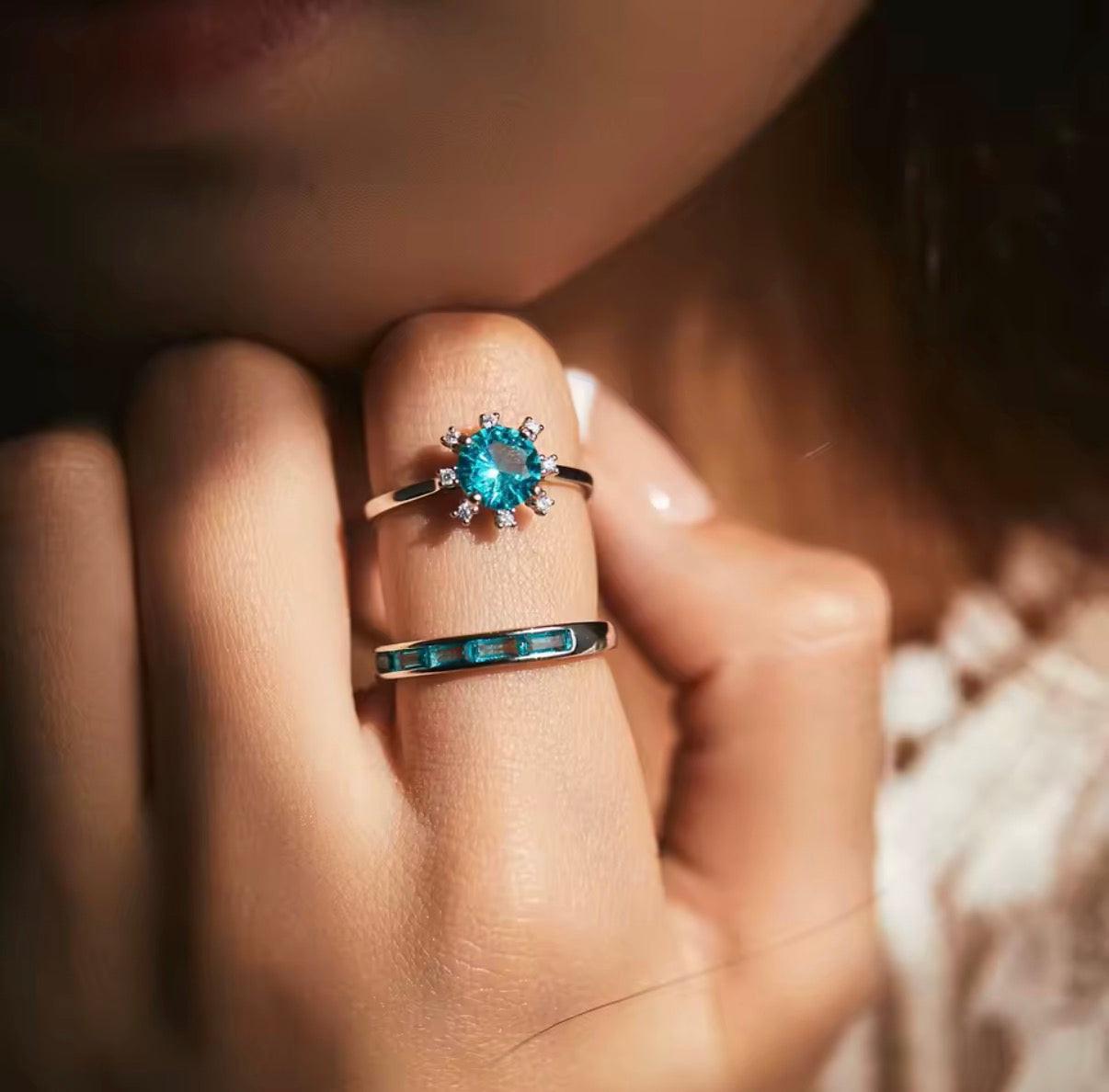 Bloo & Co Stretched Gem Half Eternity Ring.