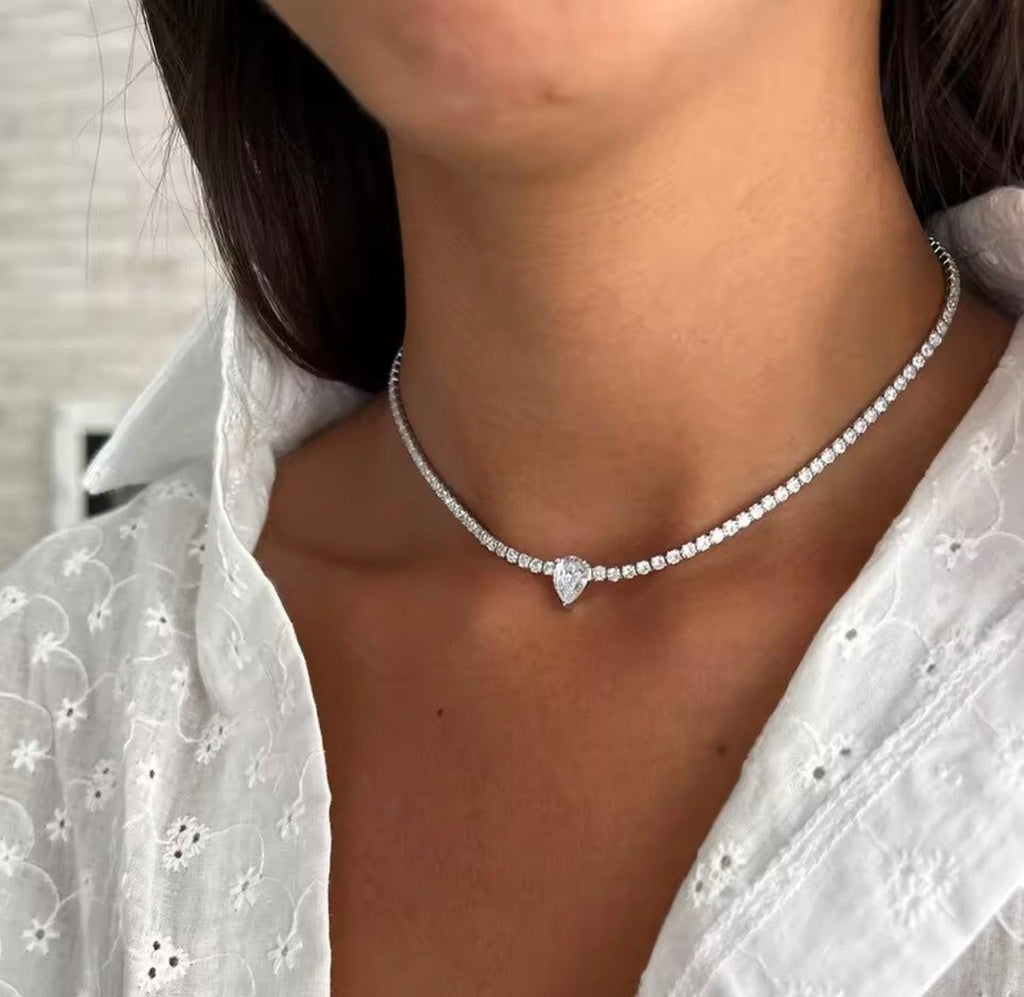 Bloo & Co Oval Tennis Choker Necklace.