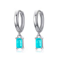 Bloo & Co Blue Paraiba Rectangular Dangle Earrings