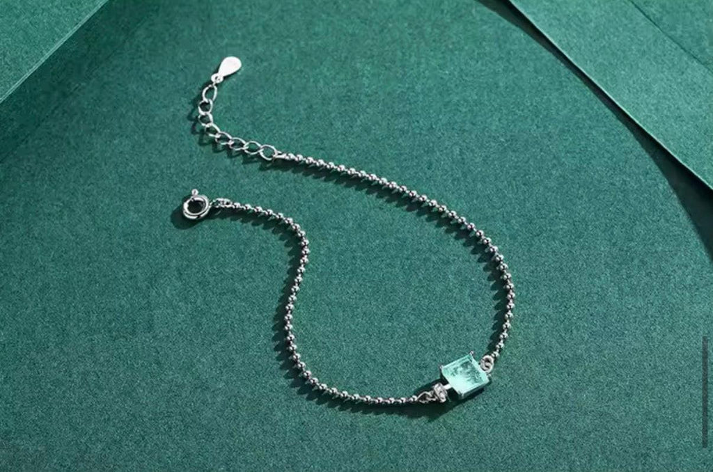 Bloo & Co Heart Square Gemstone Bracelet.