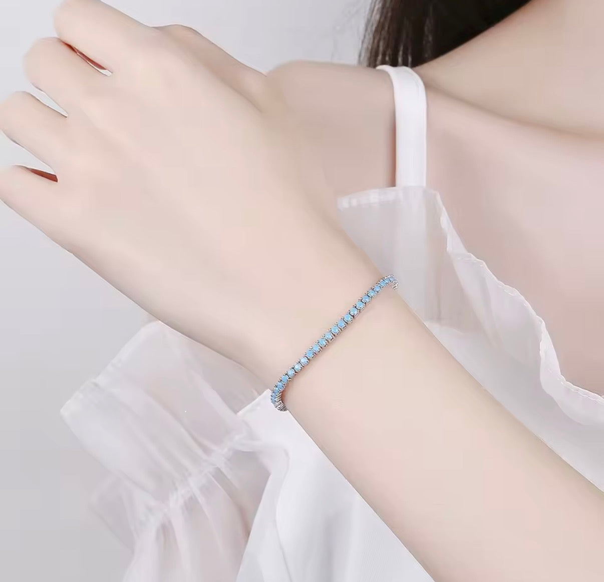 Bloo & Co Enamel Tennis Bracelet in Silver
