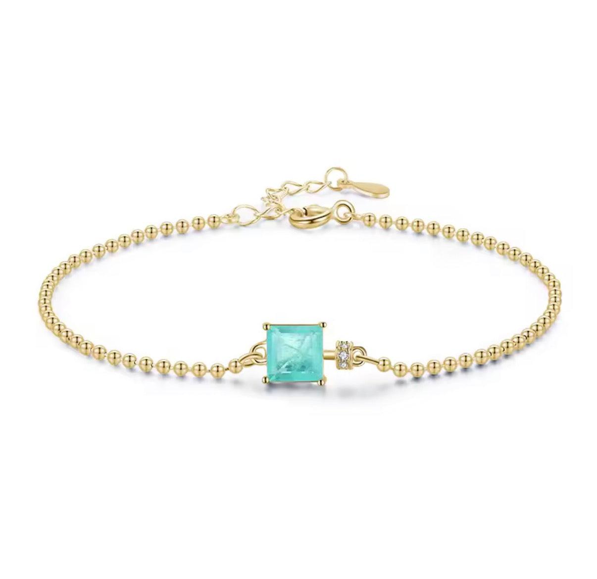 Bloo & Co Heart Square Gemstone Bracelet.