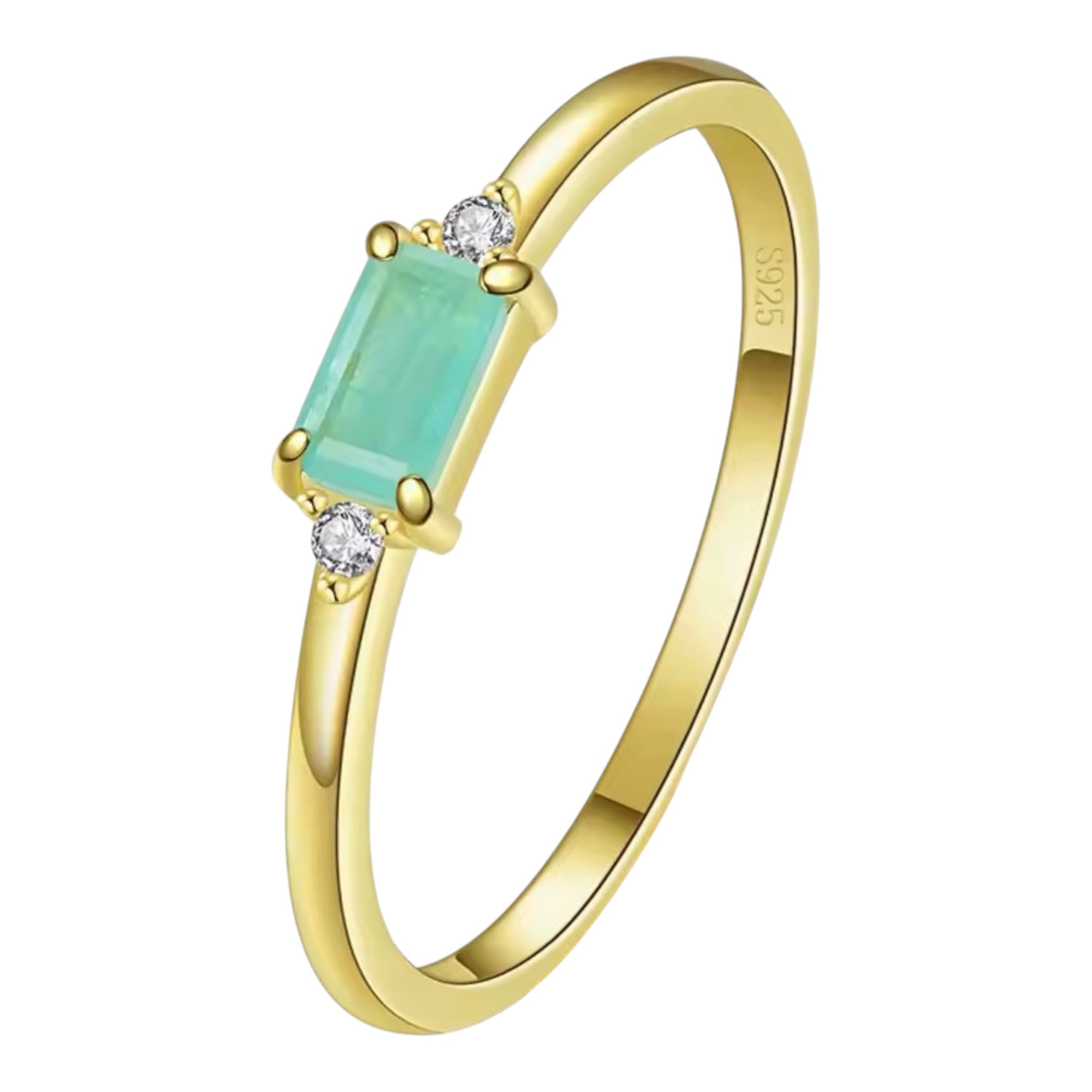 Bloo & Co Rectangular light sea Ring in Gold