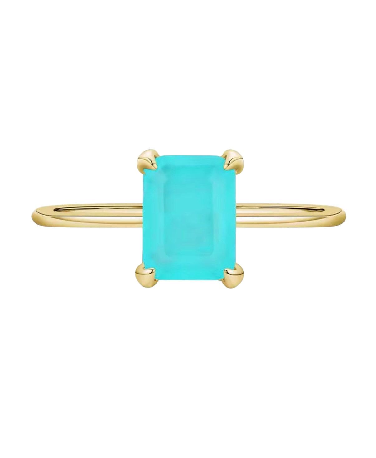 Bloo & Co Enamel Rock Gemstone Ring in Gold.