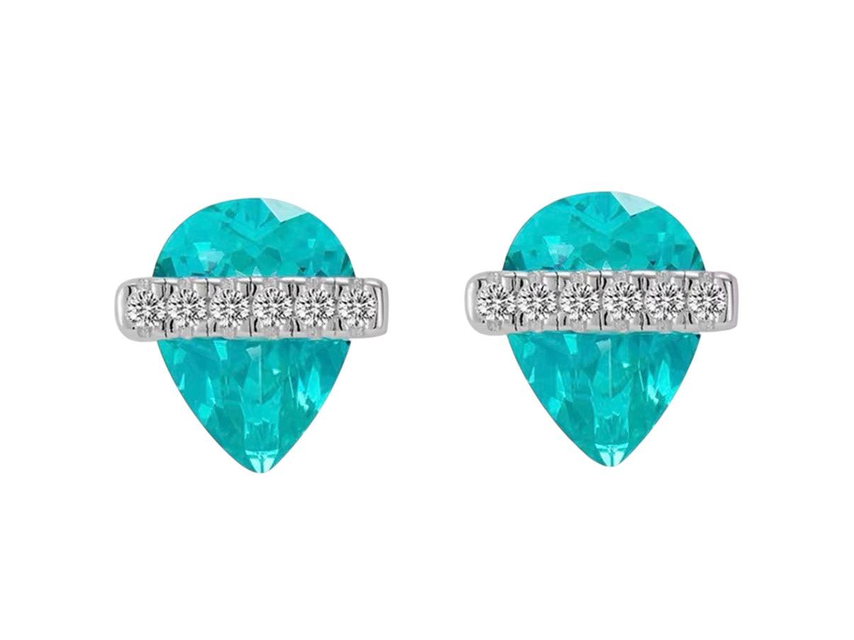 Bloo & Co Oval Blue Overlap Earrings.