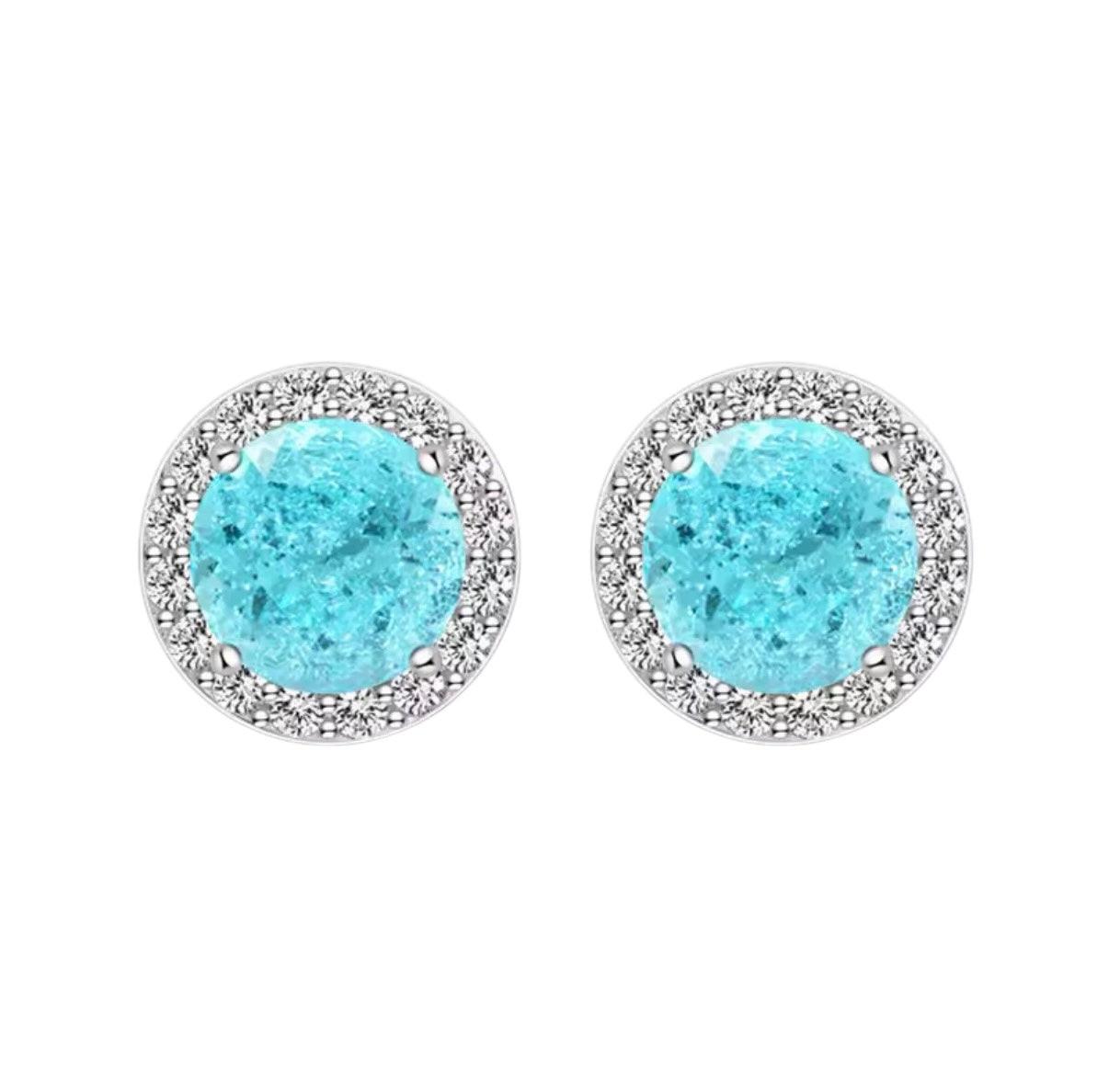 Bloo & Co Neon Blue Paraiba Earrings.