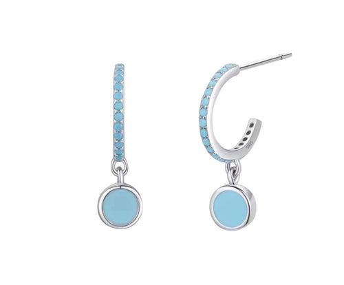 Bloo & Co Blue Circular Loose Dangle Earrings.