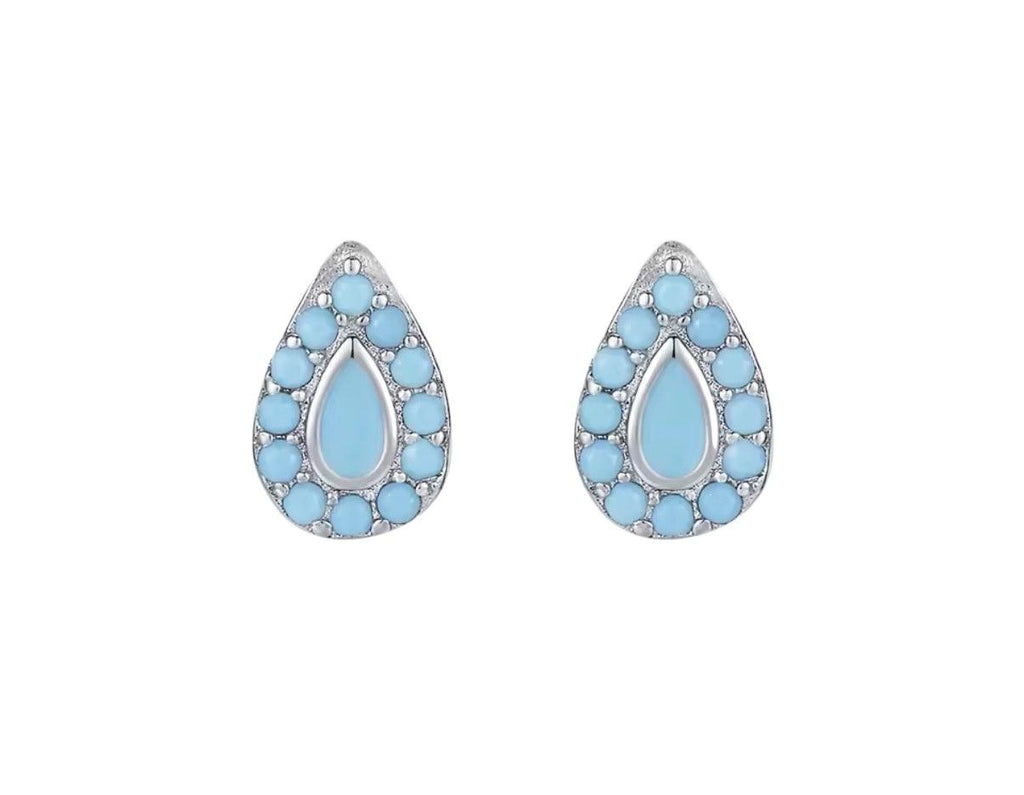 Bloo & Co Oval Vase Blue Earrings.