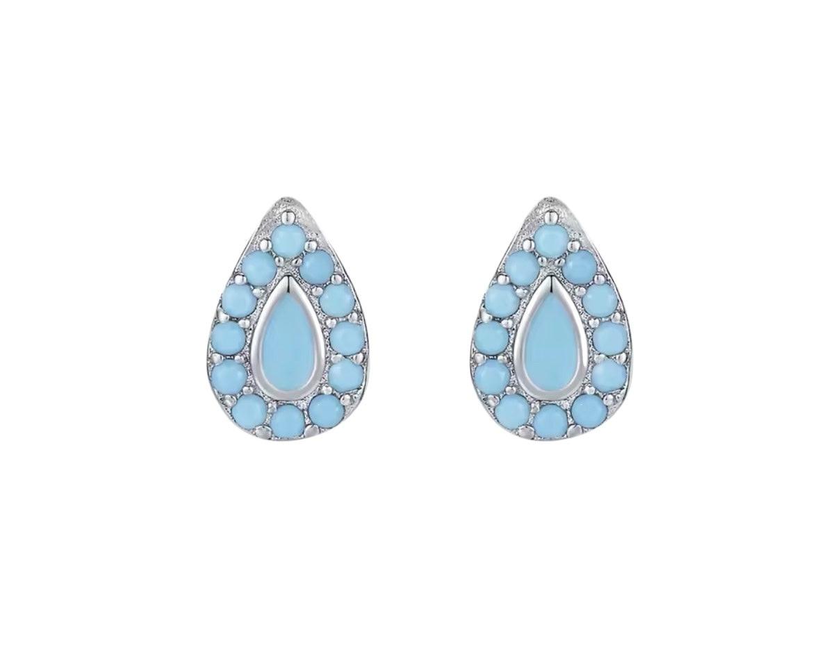 Bloo & Co Oval Vase Blue Earrings.