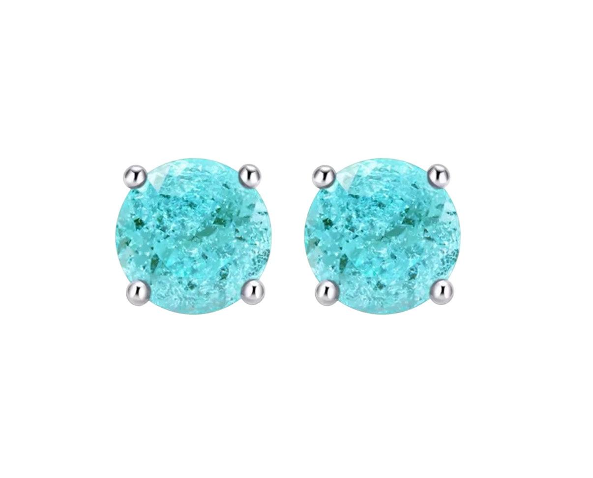Bloo & Co Neon Blue Paraiba Stud Earrings.