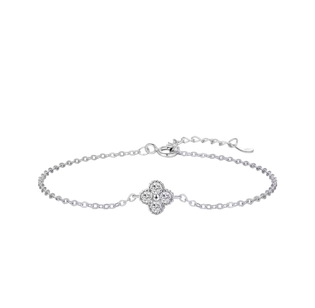 Bloo & Co Single Clover Silver Bracelet